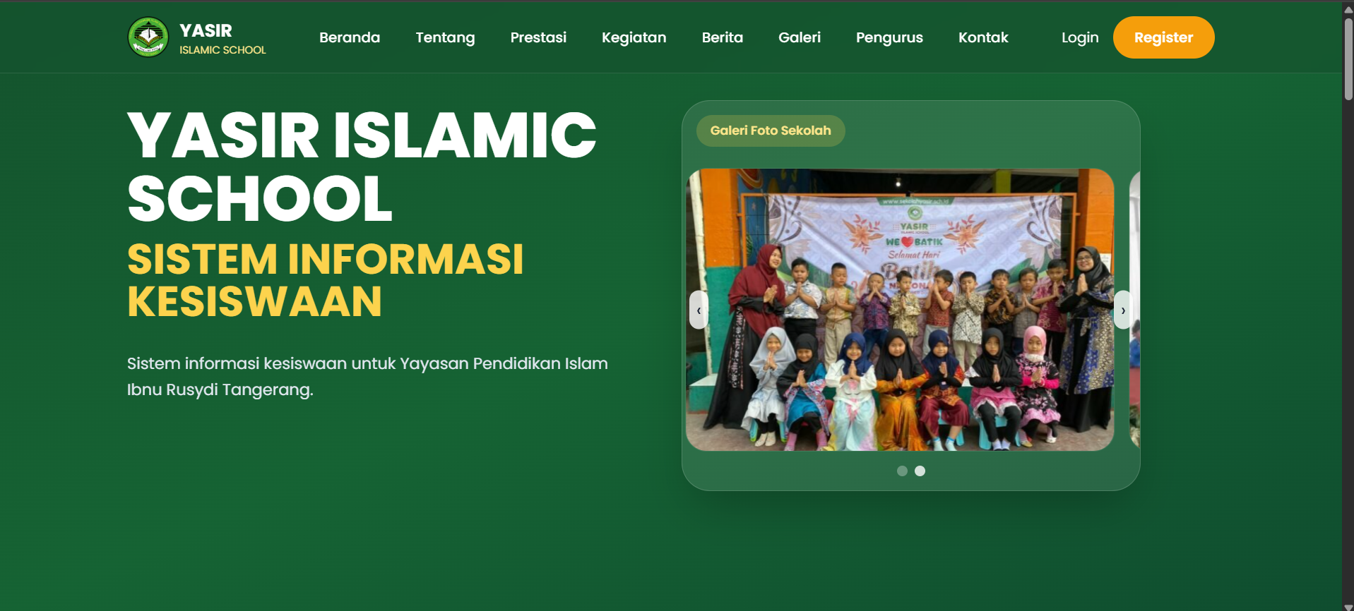 Website Informasi Kesiswaan SDIT Yasir